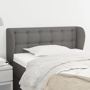 VidaXL Hoofdbord met randen 93x23x78/88 cm stof donkergrijs
