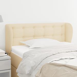 VidaXL Hoofdbord met randen 93x23x78/88 cm stof crèmekleurig