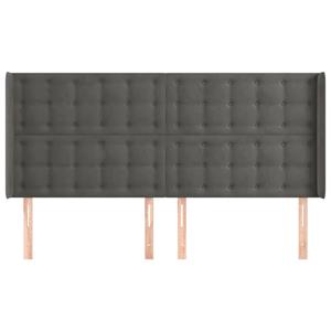 vidaXL Hoofdbord met randen 163x16x118/128 cm fluweel donkergrijs