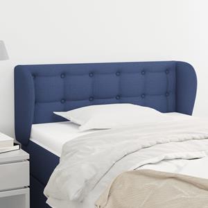 VidaXL Hoofdbord met randen 103x23x78/88 cm stof blauw