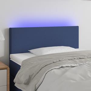 VidaXL Hoofdbord LED 80x5x78/88 cm stof blauw
