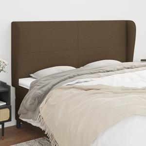 VidaXL Hoofdbord met randen 183x23x118/128 cm stof donkerbruin
