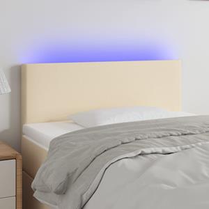VidaXL Hoofdbord LED 100x5x78/88 cm stof crèmekleurig