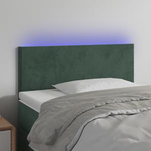 VidaXL Hoofdbord LED 80x5x78/88 cm fluweel donkergroen