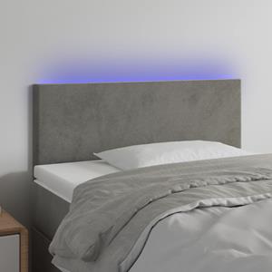 VidaXL Hoofdbord LED 90x5x78/88 cm fluweel lichtgrijs