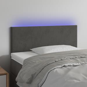VidaXL Hoofdbord LED 100x5x78/88 cm fluweel donkergrijs