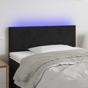 VidaXL Hoofdbord LED 100x5x78/88 cm fluweel zwart