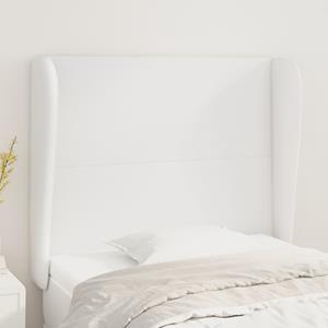 VidaXL Hoofdbord met randen 83x23x118/128 cm kunstleer wit