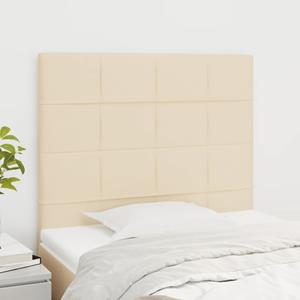 VidaXL Hoofdborden 2 st 90x5x78/88 cm stof crèmekleurig