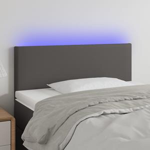 VidaXL Hoofdbord LED 80x5x78/88 cm kunstleer grijs