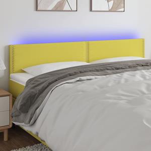VidaXL Hoofdbord LED 160x5x78/88 cm stof groen