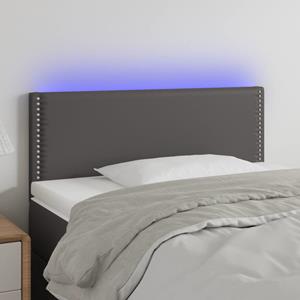 VidaXL Hoofdbord LED 90x5x78/88 cm kunstleer grijs