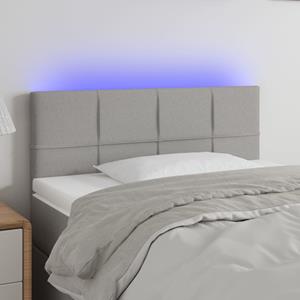 VidaXL Hoofdbord LED 100x5x78/88 cm stof lichtgrijs
