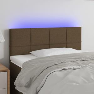 VidaXL Hoofdbord LED 100x5x78/88 cm stof donkerbruin