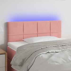 VidaXL Hoofdbord LED 80x5x78/88 cm fluweel roze