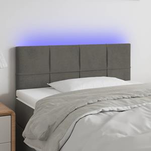 VidaXL Hoofdbord LED 90x5x78/88 cm fluweel donkergrijs