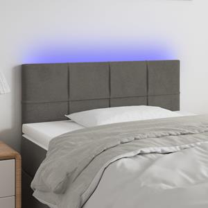 VidaXL Hoofdbord LED 100x5x78/88 cm fluweel donkergrijs