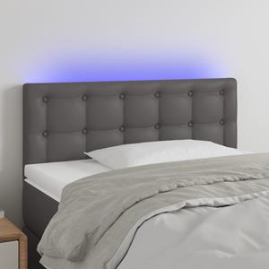 VidaXL Hoofdbord LED 80x5x78/88 cm kunstleer grijs