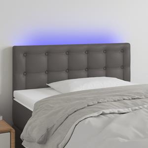 VidaXL Hoofdbord LED 100x5x78/88 cm kunstleer grijs