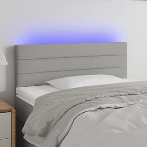 VidaXL Hoofdbord LED 90x5x78/88 cm stof lichtgrijs