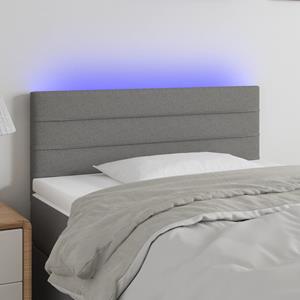VidaXL Hoofdbord LED 90x5x78/88 cm stof donkergrijs