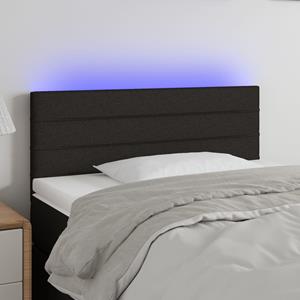 VidaXL Hoofdbord LED 90x5x78/88 cm stof zwart
