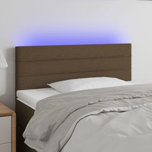VidaXL Hoofdbord LED 100x5x78/88 cm stof donkerbruin