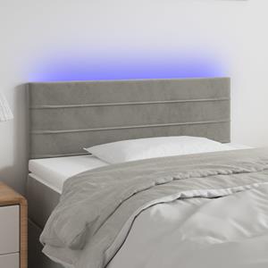 VidaXL Hoofdbord LED 80x5x78/88 cm fluweel lichtgrijs