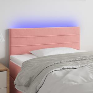 VidaXL Hoofdbord LED 80x5x78/88 cm fluweel roze