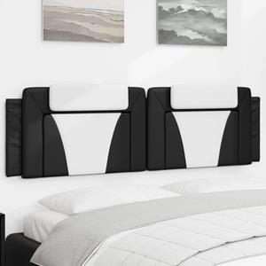 VidaXL Hoofdbordkussen 180 cm kunstleer zwart en wit