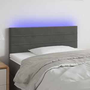VidaXL Hoofdbord LED 90x5x78/88 cm fluweel donkergrijs