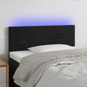 VidaXL Hoofdbord LED 100x5x78/88 cm fluweel zwart