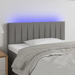 VidaXL Hoofdbord LED 90x5x78/88 cm stof donkergrijs