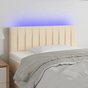 VidaXL Hoofdbord LED 90x5x78/88 cm stof crèmekleurig