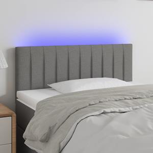 VidaXL Hoofdbord LED 100x5x78/88 cm stof donkergrijs