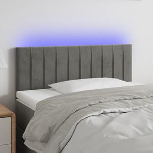 VidaXL Hoofdbord LED 80x5x78/88 cm fluweel lichtgrijs
