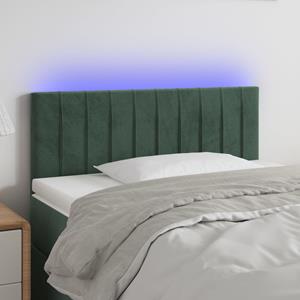 VidaXL Hoofdbord LED 80x5x78/88 cm fluweel donkergroen