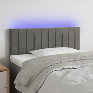 VidaXL Hoofdbord LED 90x5x78/88 cm fluweel lichtgrijs