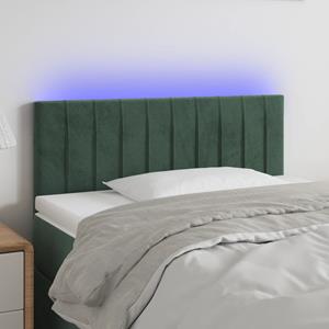 VidaXL Hoofdbord LED 90x5x78/88 cm fluweel donkergroen