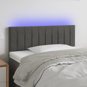 VidaXL Hoofdbord LED 100x5x78/88 cm fluweel donkergrijs