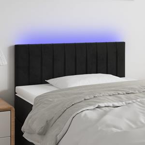 VidaXL Hoofdbord LED 100x5x78/88 cm fluweel zwart