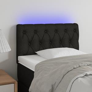 VidaXL Hoofdbord LED 80x7x78/88 cm stof zwart