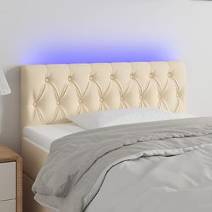 VidaXL Hoofdbord LED 90x7x78/88 cm stof crèmekleurig