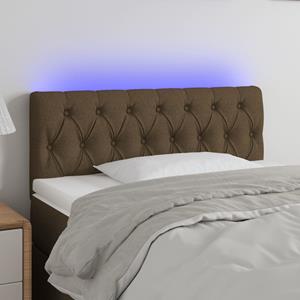 VidaXL Hoofdbord LED 100x7x78/88 cm stof donkerbruin