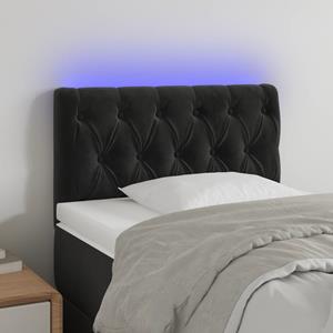 VidaXL Hoofdbord LED 80x7x78/88 cm fluweel zwart