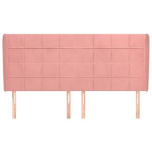 vidaXL Hoofdbord met randen 183x23x118/128 cm fluweel roze