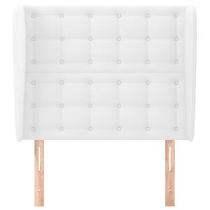 vidaXL Hoofdbord met randen 93x23x118/128 cm kunstleer wit