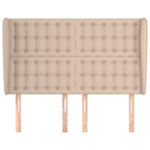 vidaXL Hoofdbord met randen 147x23x118/128cm kunstleer cappuccinokleur