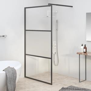 VidaXL Inloopdouchewand 100x195 cm halfmat ESG-glas zwart