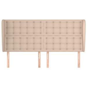 vidaXL Hoofdbord met randen 163x23x118/128cm kunstleer cappuccinokleur